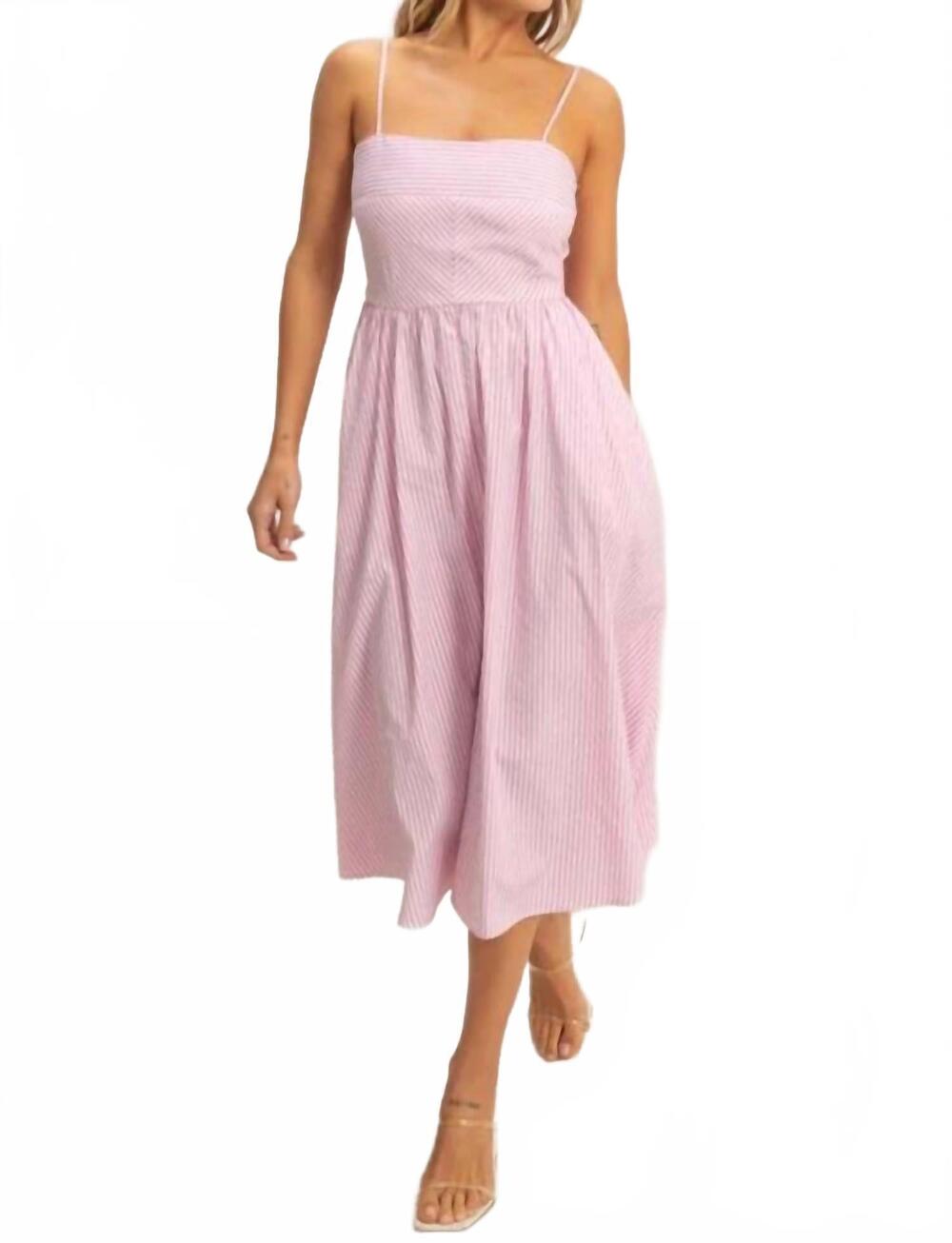 NEW HYFVE striped spaghetti strap dress in pink
